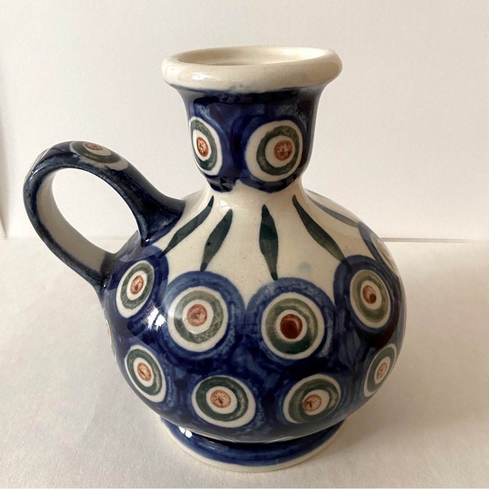 Authentic Boleslawiec Polish pottery 4.5” candle holder